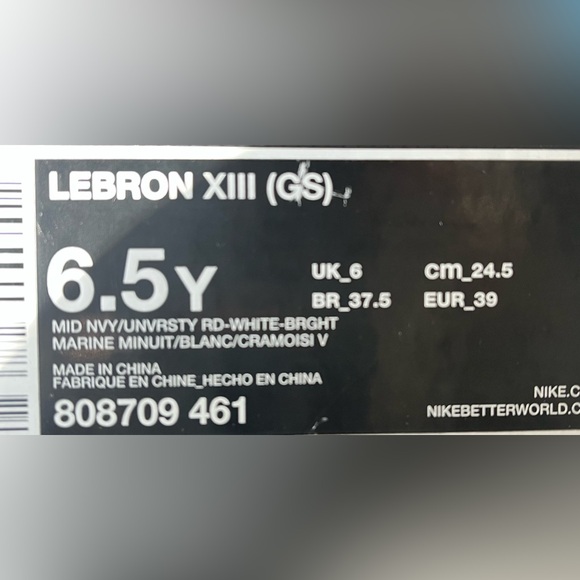 New- youth Nike LeBron James XIII (GS) with box (make offer) - Picture 7 of 7